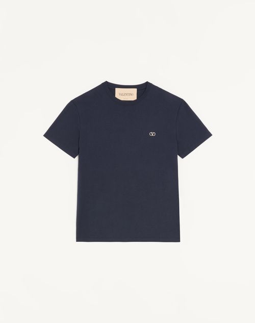 Camiseta Valentino de algodão com bordado do logotipo V.