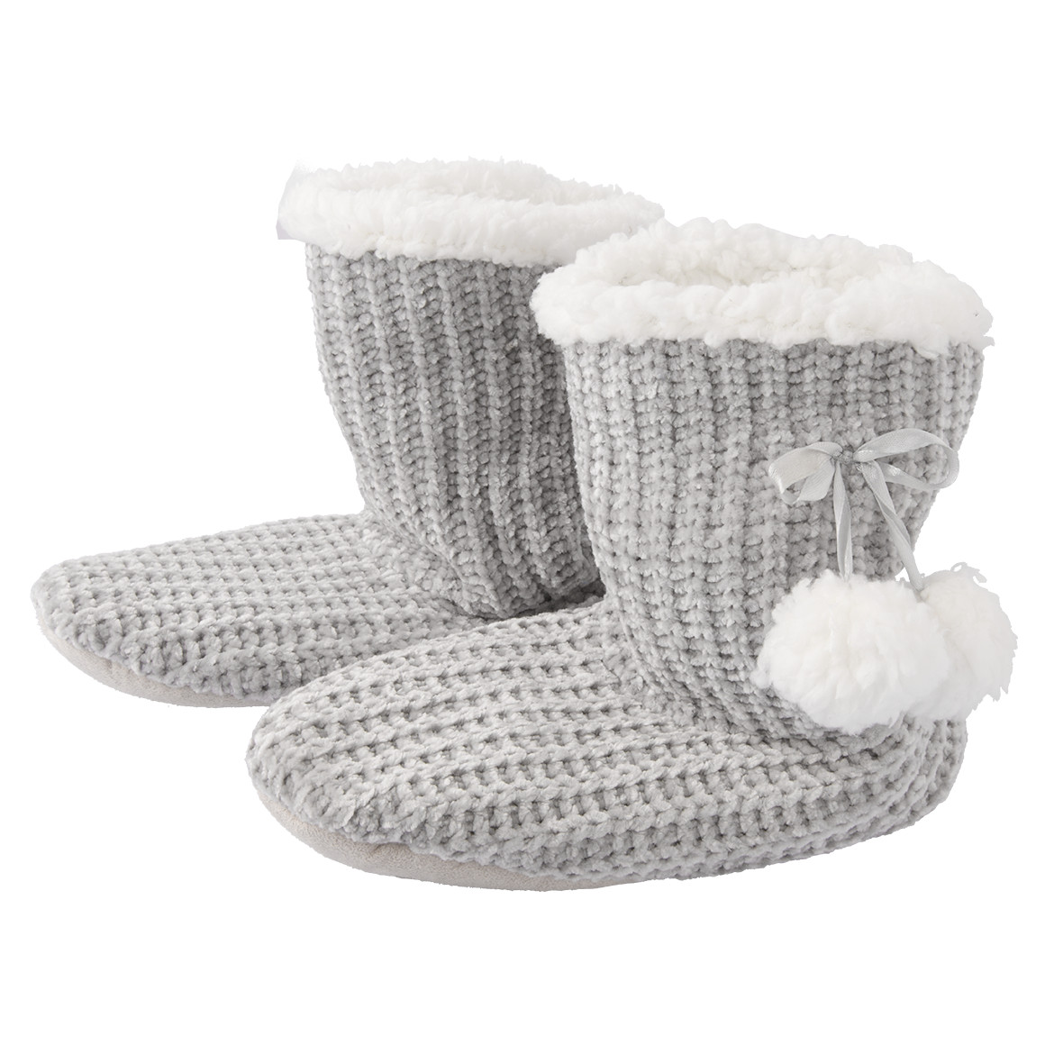Damen Pantoffeln in Chenille-Optik