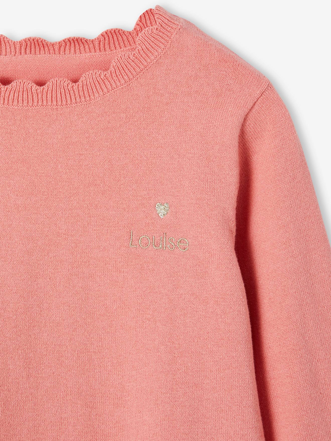 Vertbaudet Personalisierbarer Mädchen Pullover BASIC Oeko-Tex - aprikose