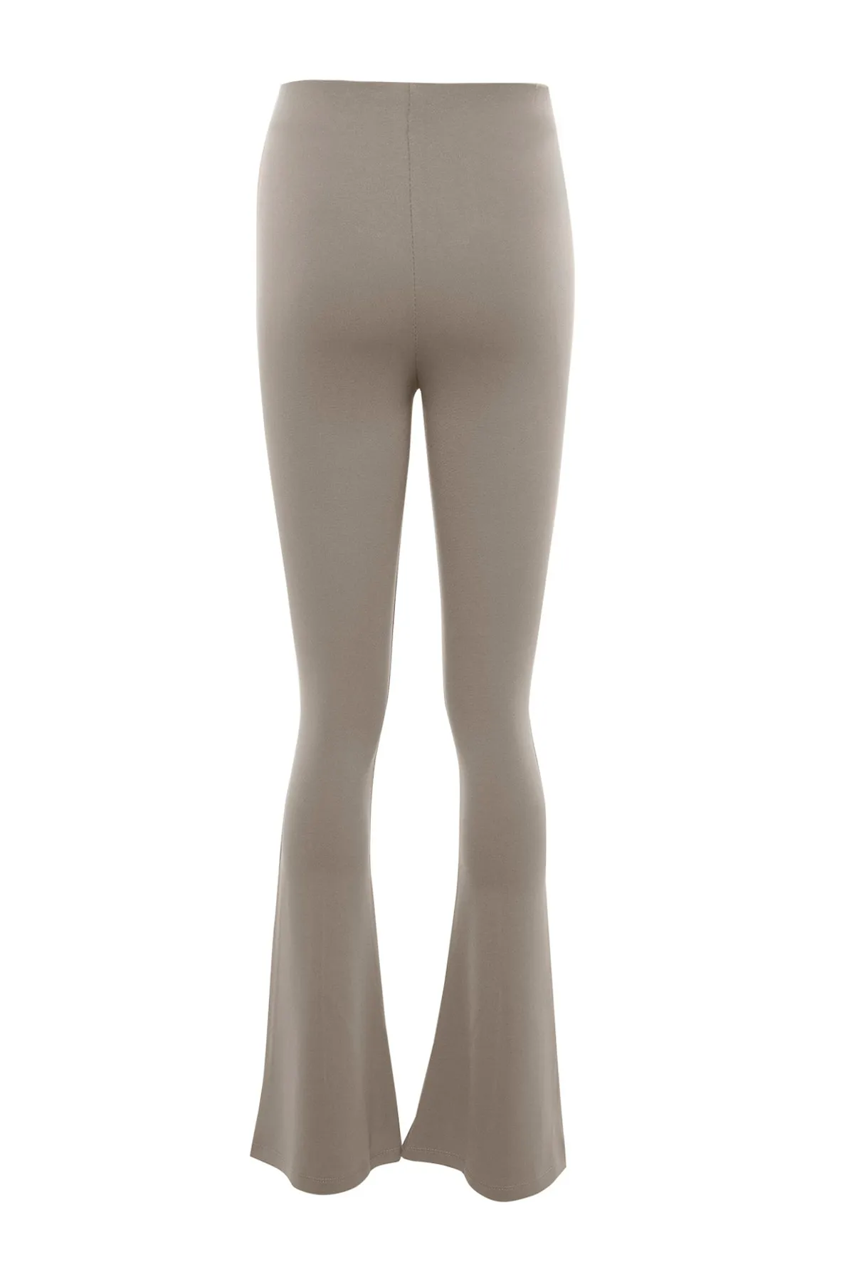 Trendyol Collection  Nerzfarbene, gerippte, ausgestellte Hose mit elastischem Bund/Strickhose mit spanischem Bein und hoher Taille TWOSS20PL0342