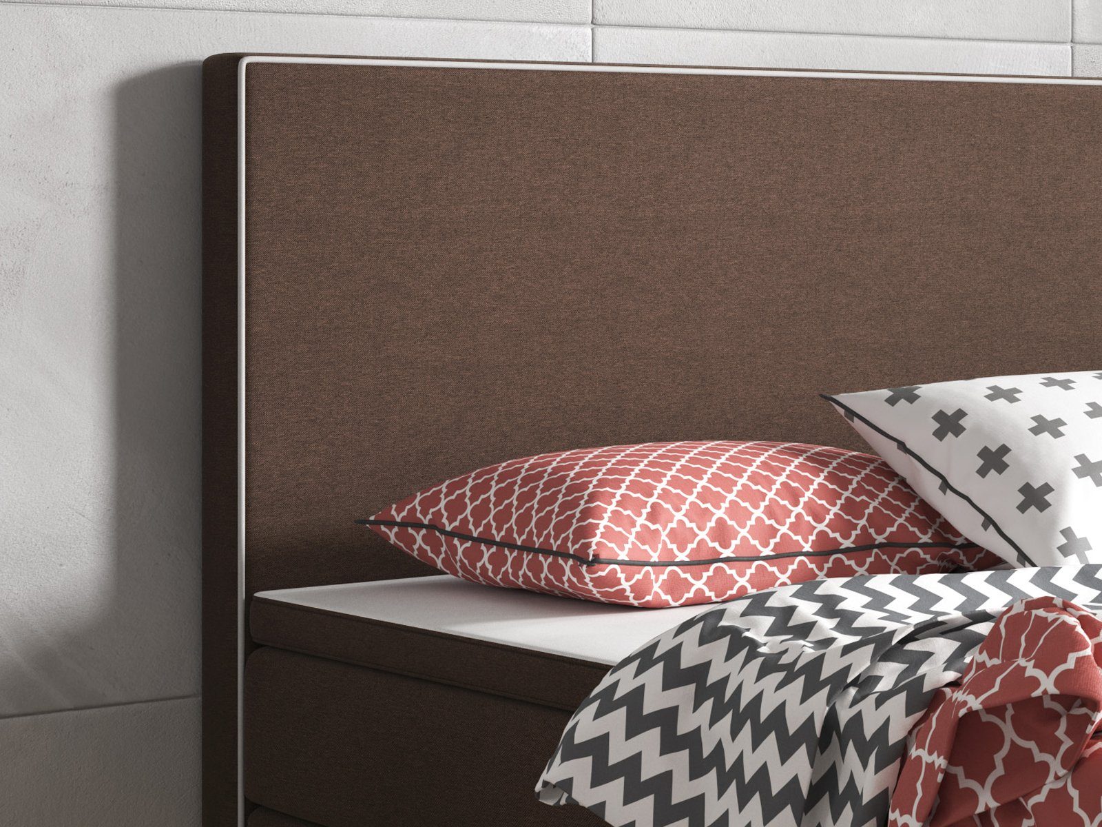 interbed Boxspringbett King Size 180x200 cm 7 Zonen Taschenfederkern Matratze inkl.Topper