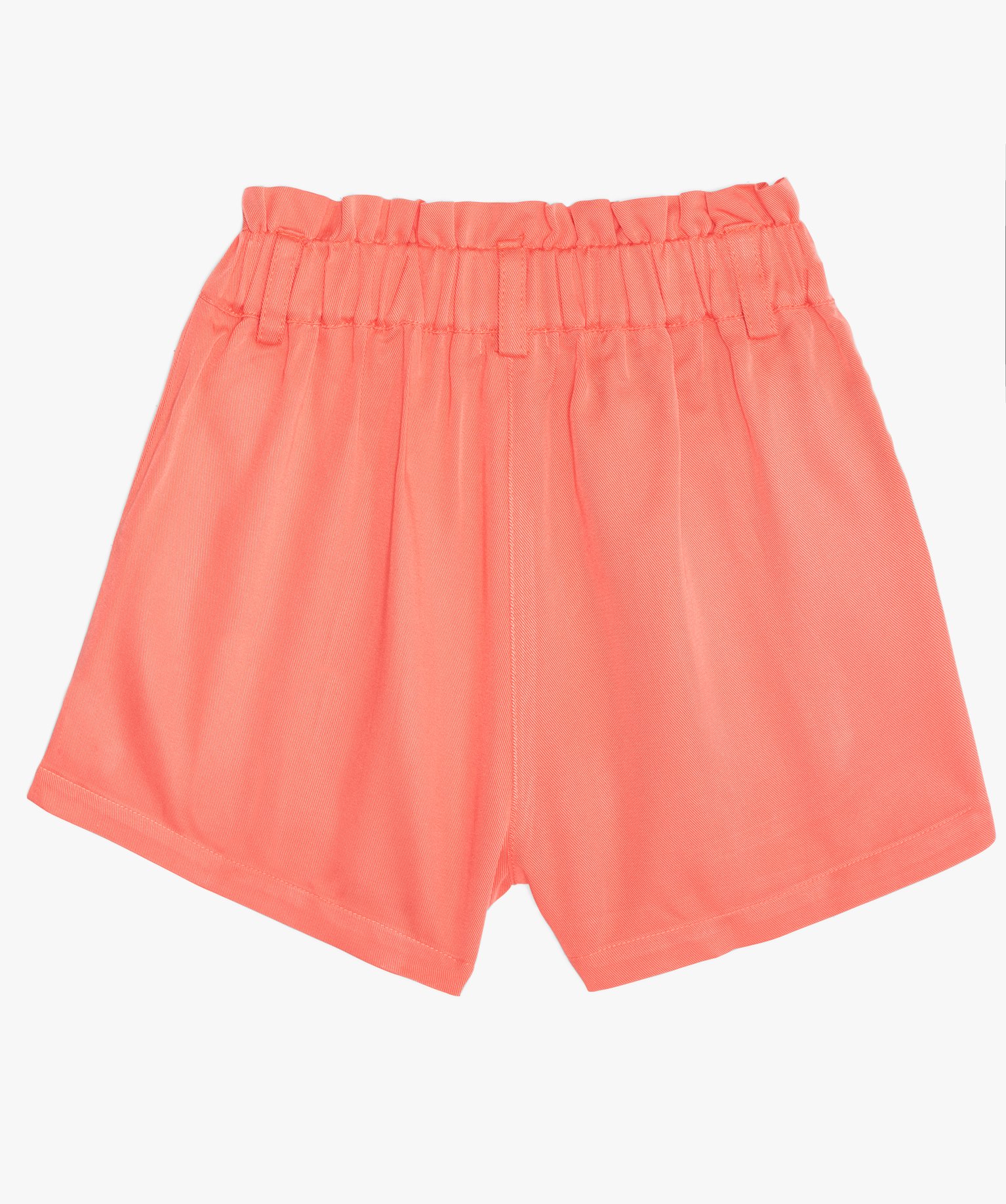 Short fille ample et fluide avec taille froncée rose | GEMO