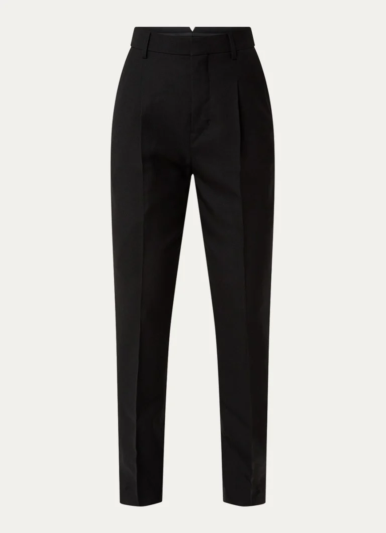 AMI Paris high-waist tapered fit virgin wool trousers with pressed crease