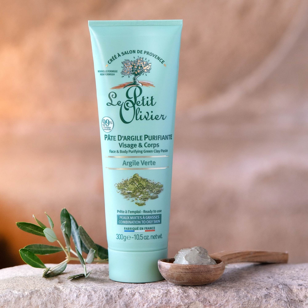le petit olivier Pâte d'Argile Purifiante Visage & CorpsArgile Verte Pâte d'Argile - Peaux Mixtes à Grasses