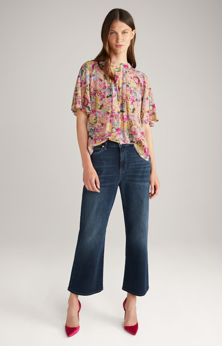 Bluse in Beige/Pink gemustert