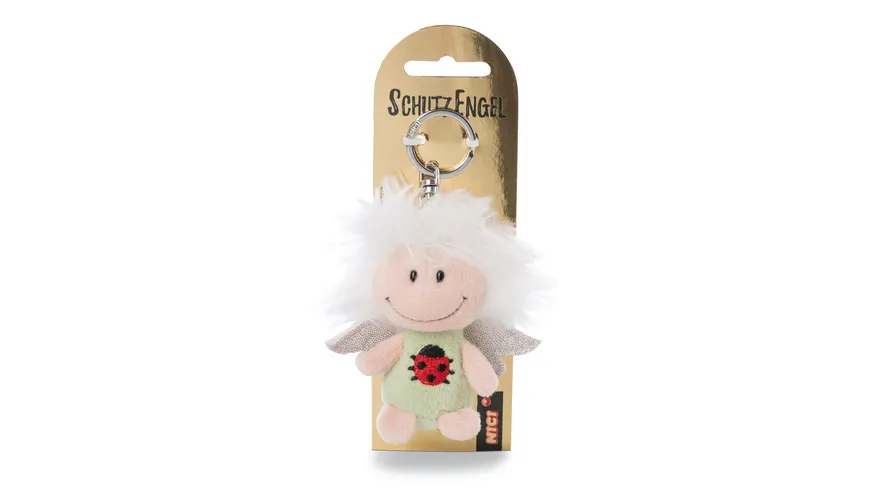 NICI Schlüsselanhänger Schutzengel grün mit Symbol Marienkäfer 7cm