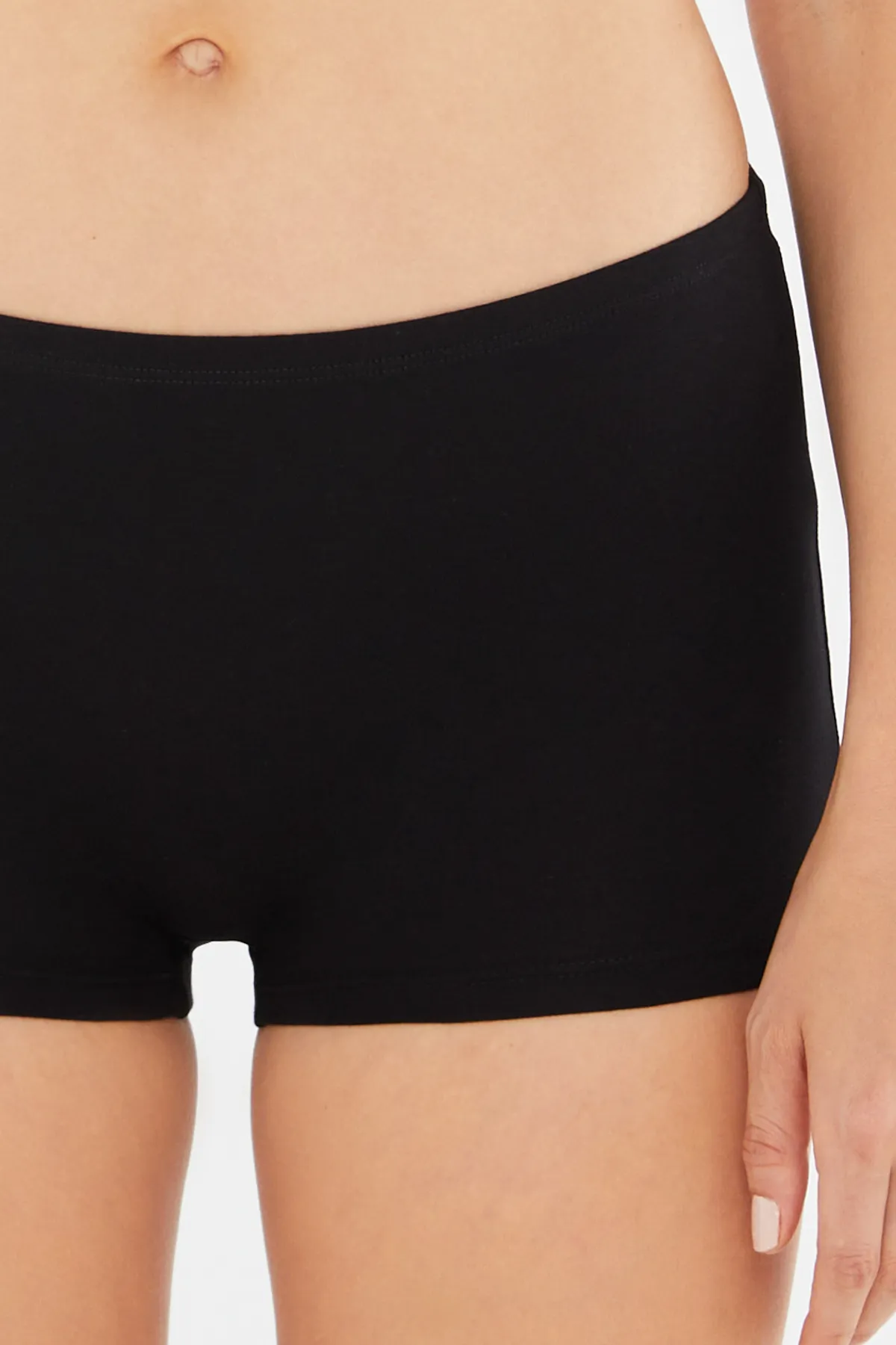Dagi  Schwarzer Damen-Boxershorts aus gekämmter Baumwolle