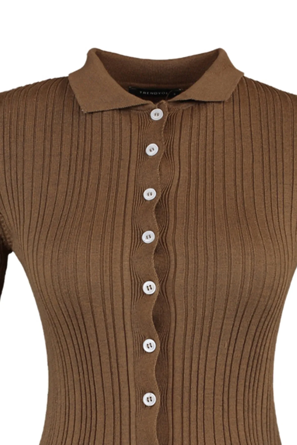 Trendyol Collection  Brauner Rollkragen-Strickcardigan TWOAW20HI0070