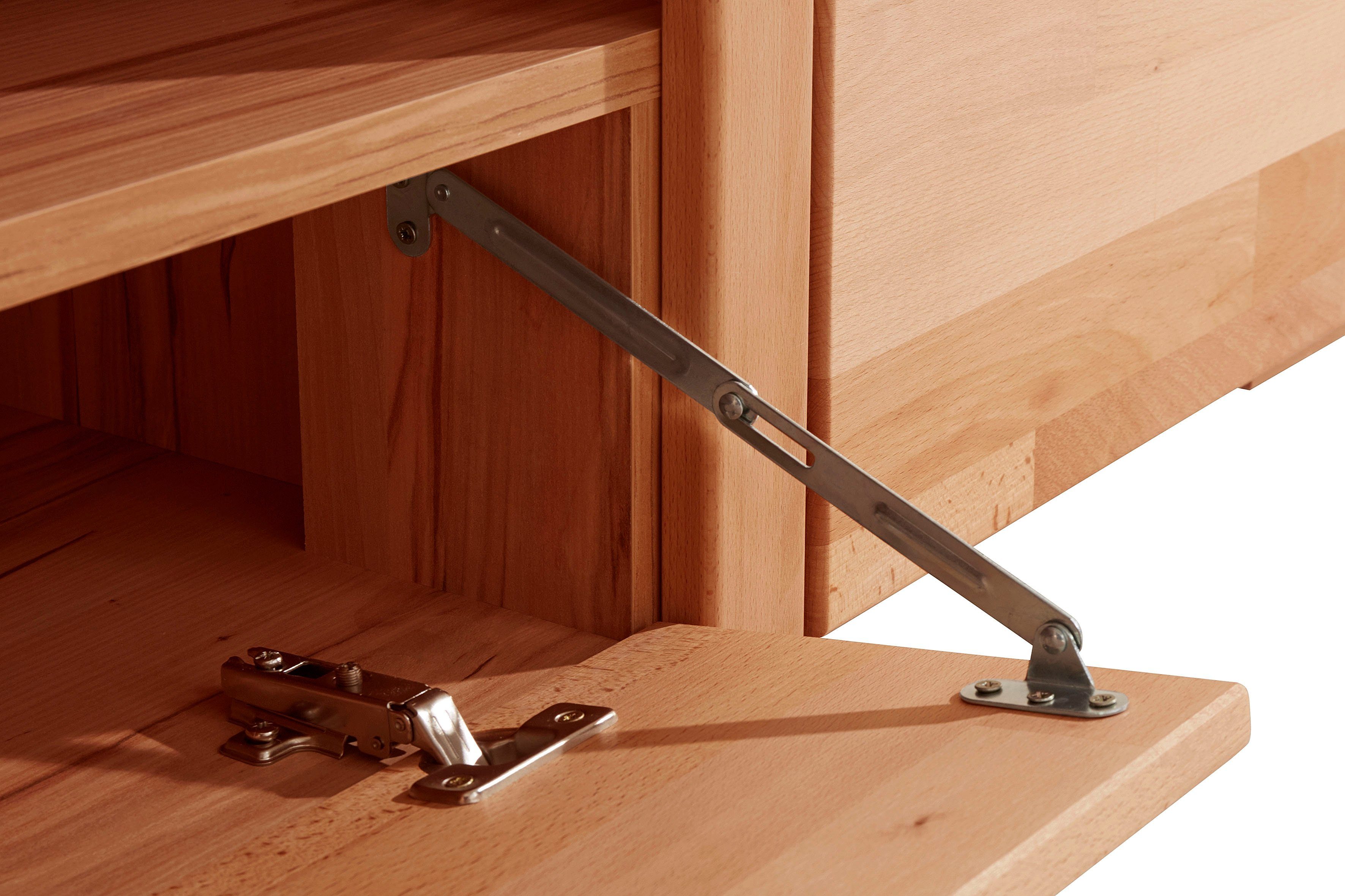 Woltra Wohnwand Falco, (Set, 4-St., 5), Fronten aus Massivholz