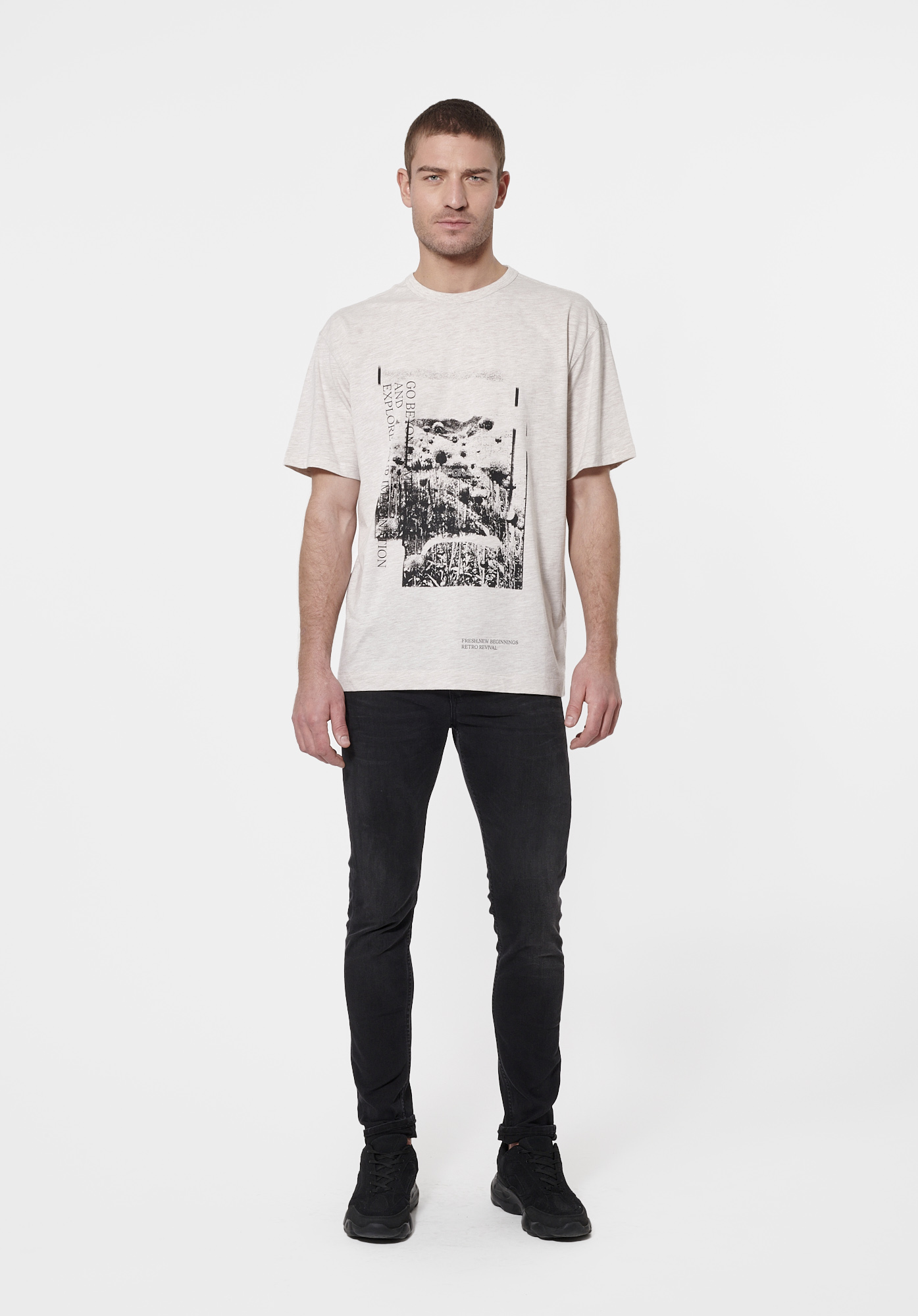 SOLAR  T-shirt beige chiné Homme