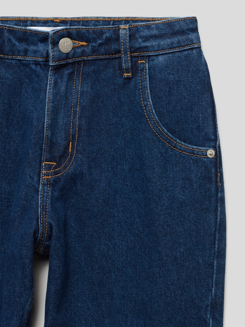 High Waist Jeans aus Baumwolle in blau