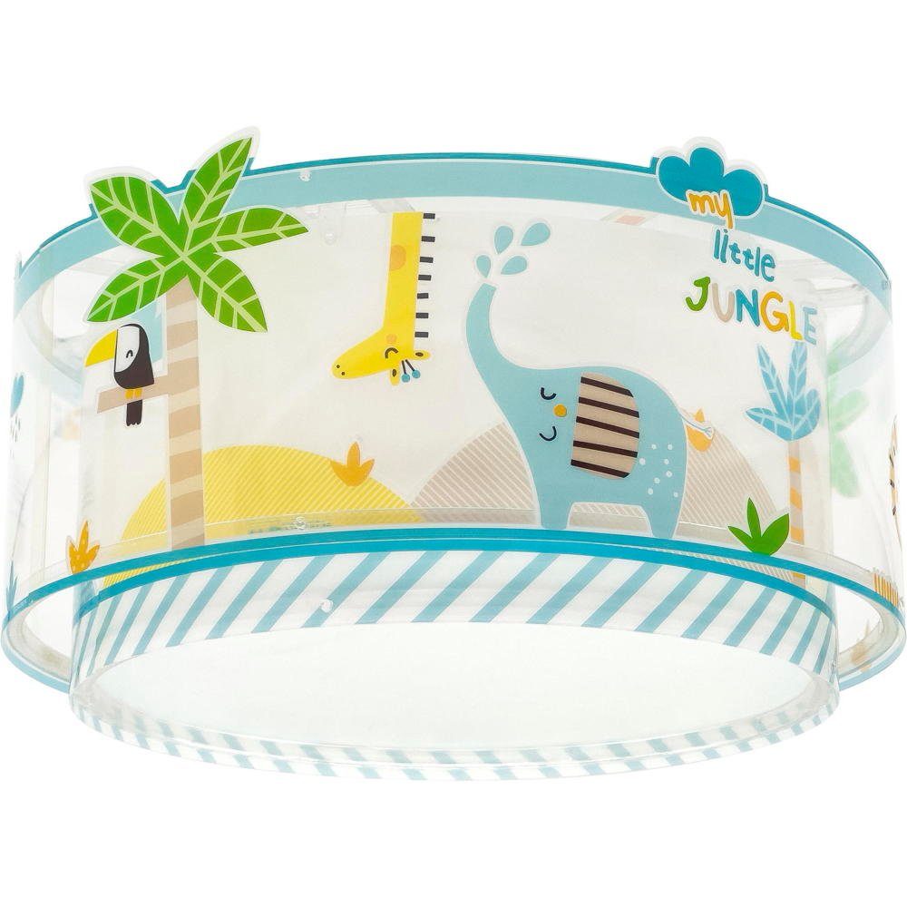 Dalber Deckenleuchte Kinderzimmer Deckenleuchte Little Jungle in Mehrfarbig und Weiß E27, keine Angabe, Leuchtmittel enthalten: Nein, warmweiss, Deckenlampe, Deckenbeleuchtung, Deckenlicht