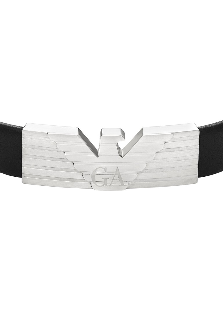 Emporio Armani  Eagle armband van leer EGS3075040