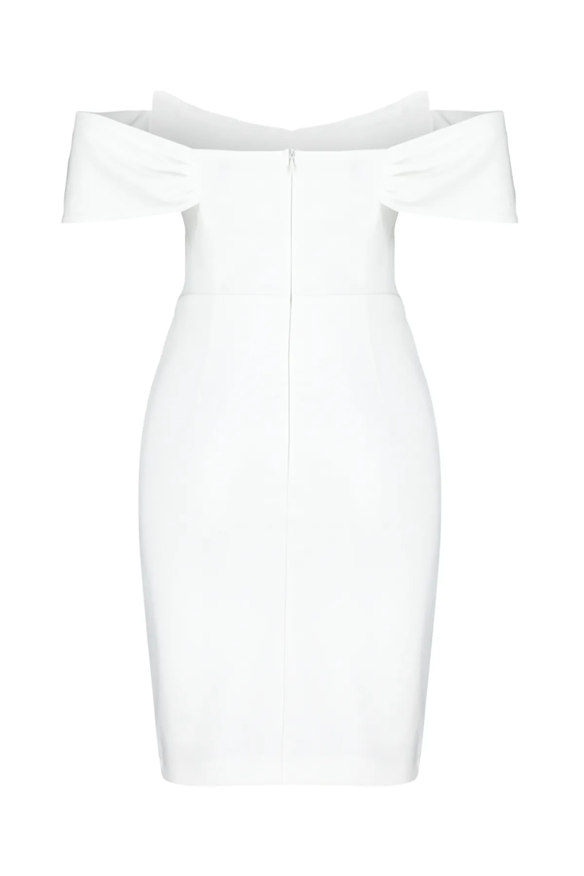 Trendyol Collection  Weißes, figurbetontes, gewebtes, gefüttertes, glänzendes, juwelenbesetztes Hochzeits-/Nikah-Elegantes Abendkleid TPRSS24EL00109