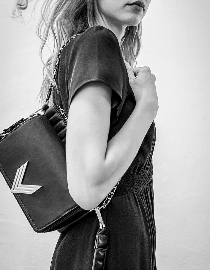 Le sac 111 Romy en cuir d'agneau Chrome Free noir femme