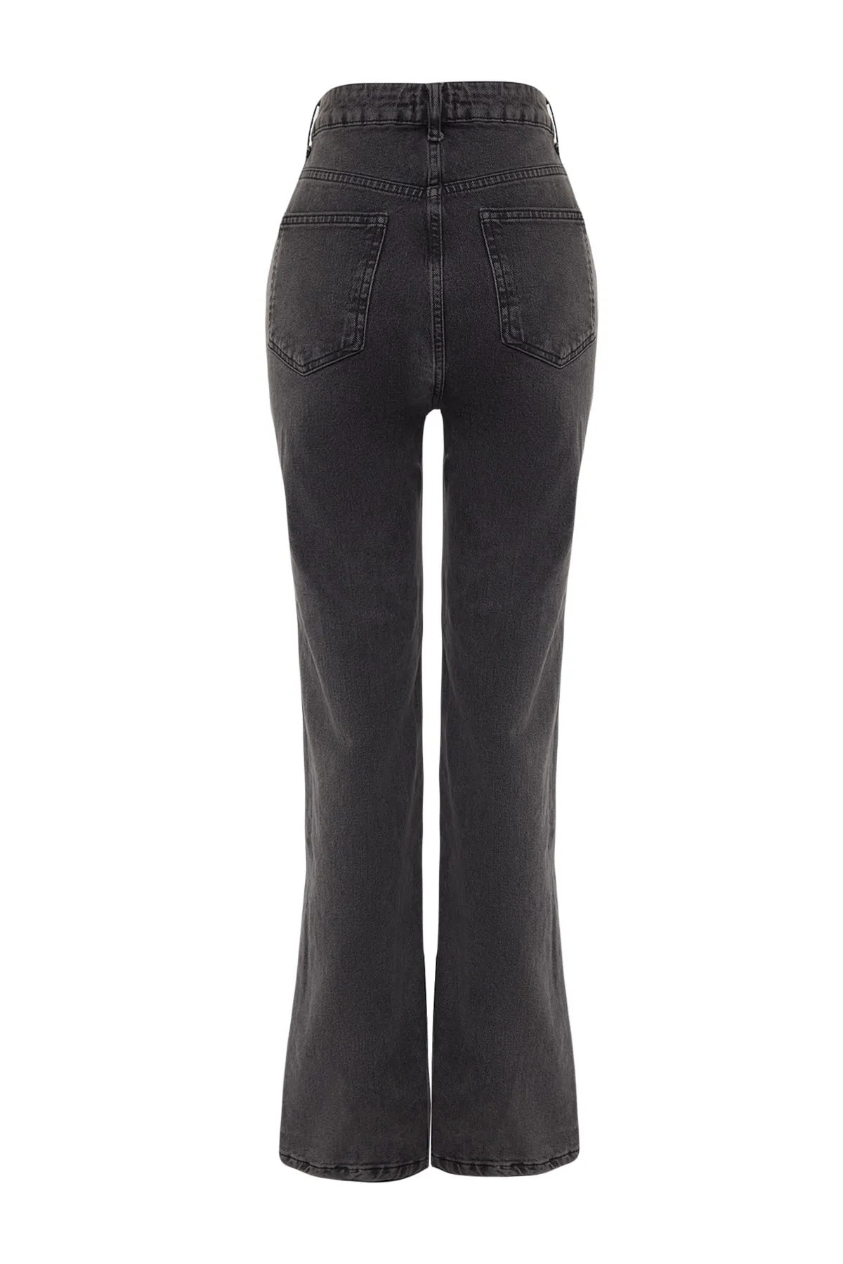 Trendyol Collection  Graue bequeme Jeans mit hoher Taille und weitem Bein TWOAW24JE00069