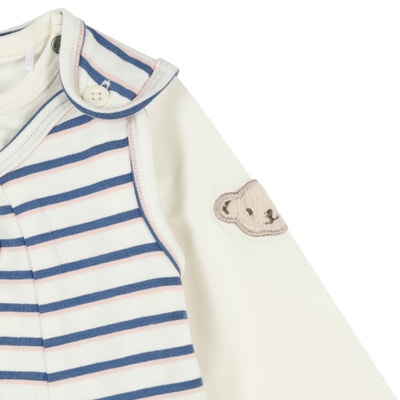 Set Kleid + T-Shirt langarm, weiß für Mädchen