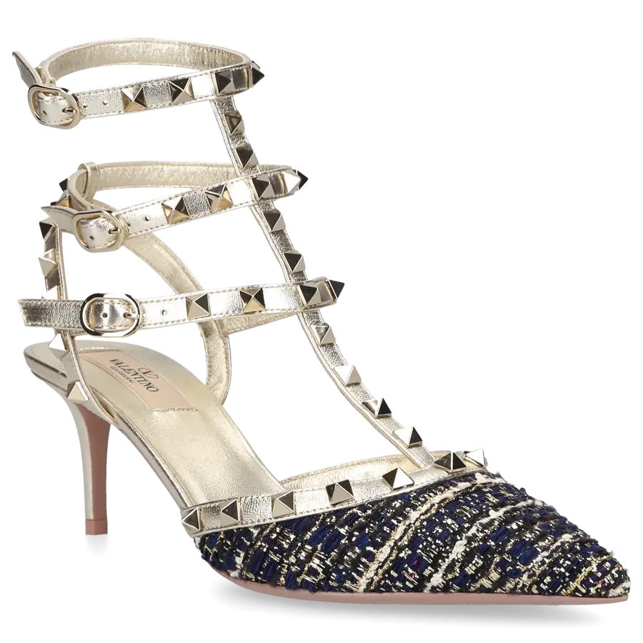 Valentino Garavani - Pumps ROCKSTUD Tweed - gold
