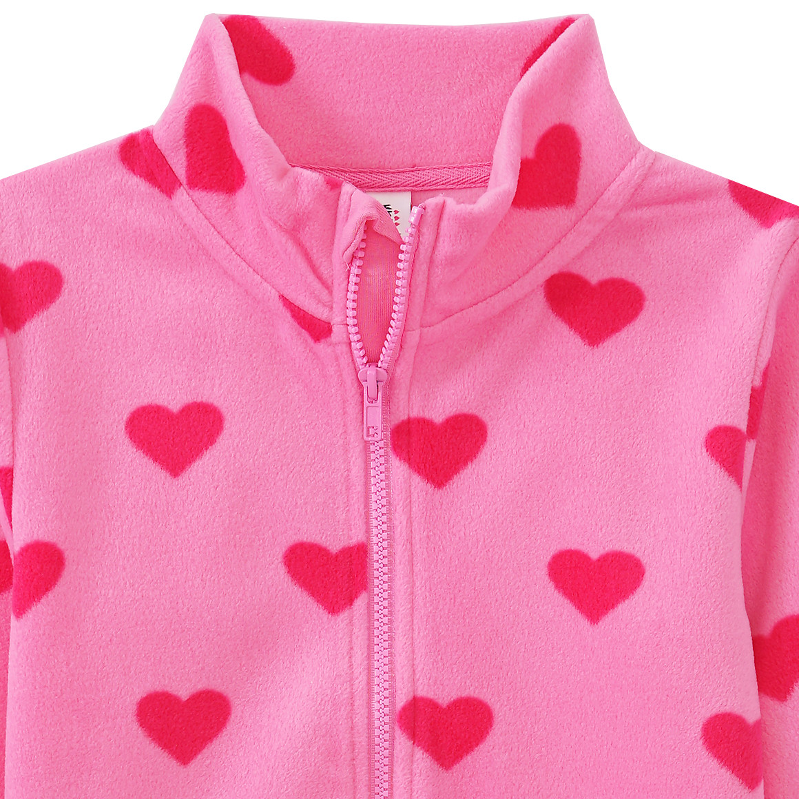 Mädchen Fleecejacke mit Herzchen-Motiv