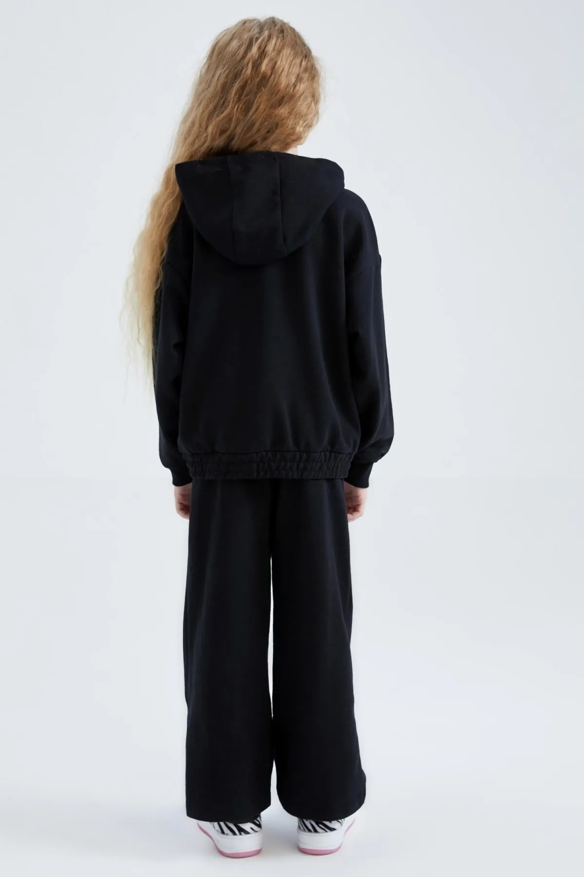 DeFacto  2-teiliges Set mit bedruckter Sweatshirt-Trainingshose für Mädchen mit Kapuze