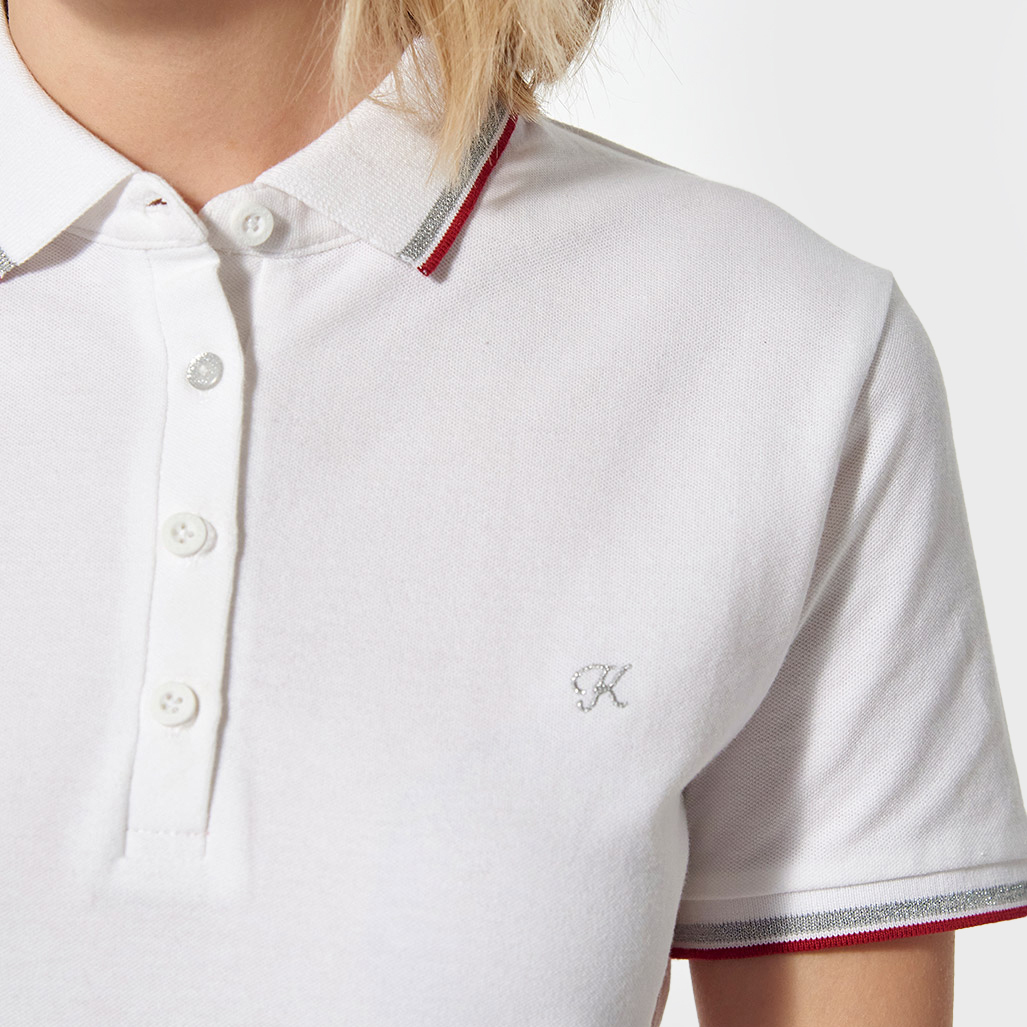 POLAX  Polo ajusté blanc Femme
