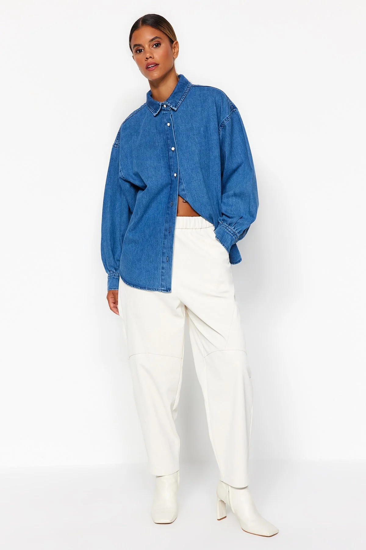 Trendyol Collection  Hemd - Dunkelblau - Oversized