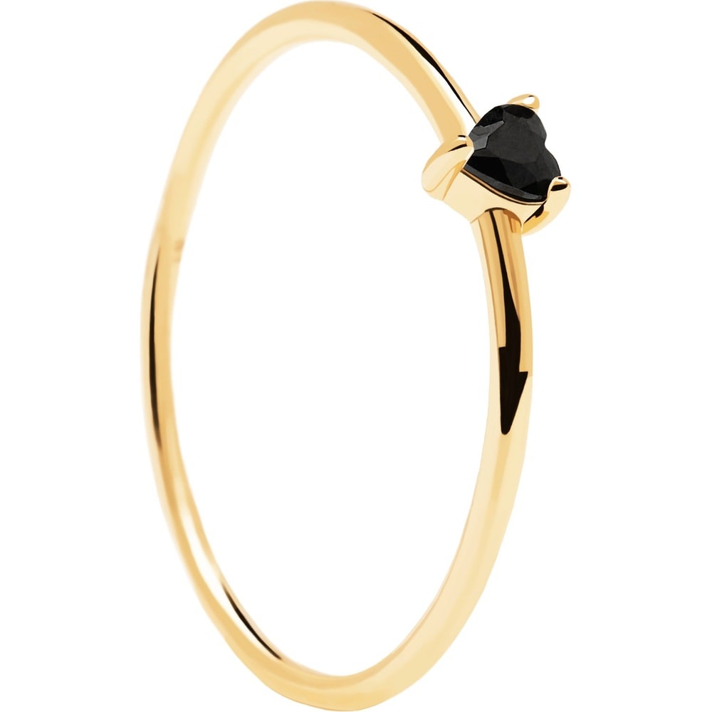 P D Paola Bague pour femme 925 Argent or, noir Bague