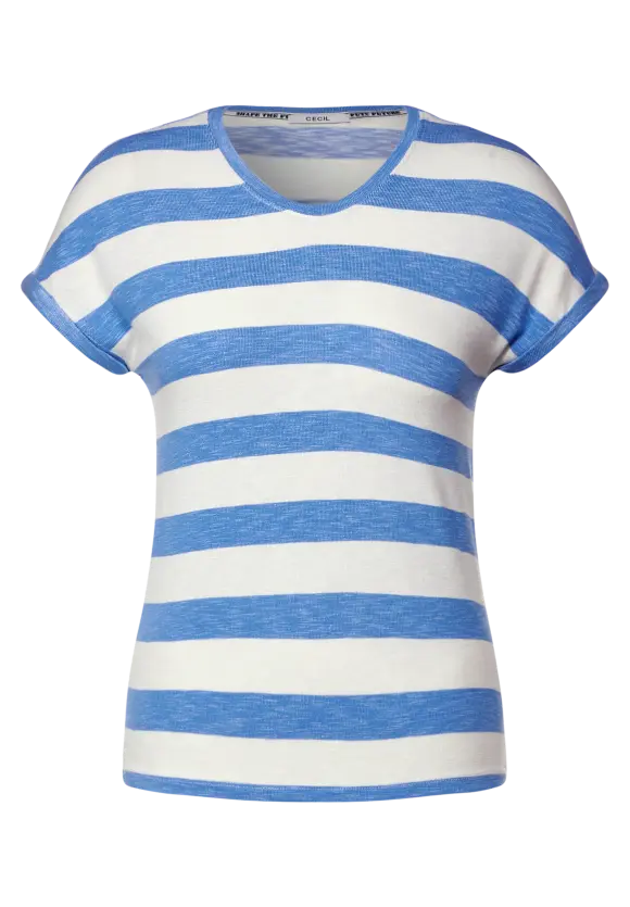 CECIL Melange T-Shirt mit Streifen