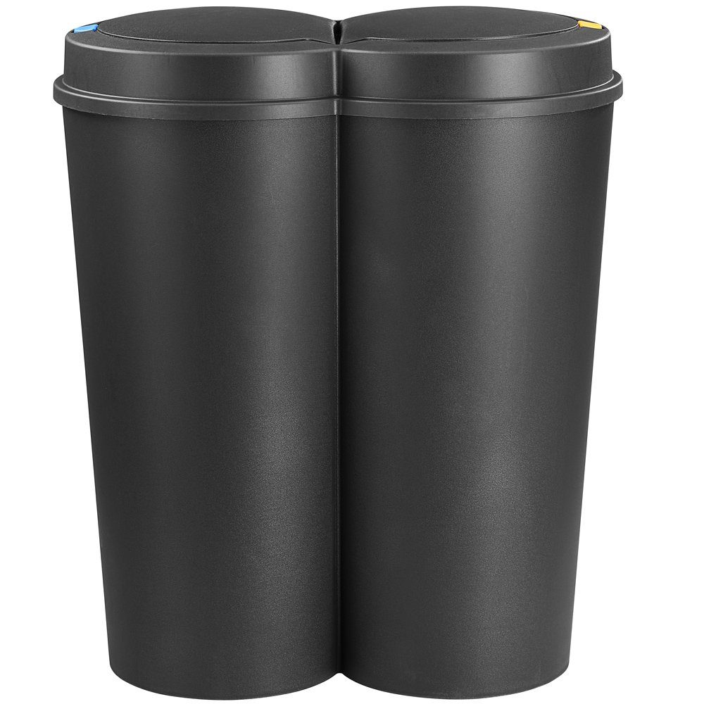 Deuba Mülleimer Duo Bin, 50 L 2fach Trennsystem 2x25 L Küche Abfalleimer Müllbehälter
