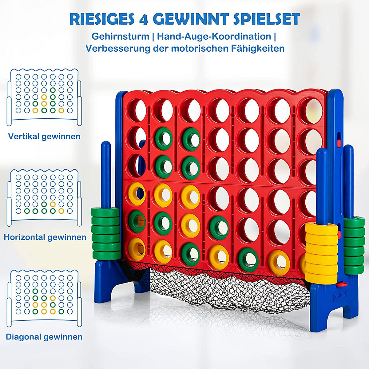 Vier Gewinnt Spielset inkl. 42 Jumbo Ringen
