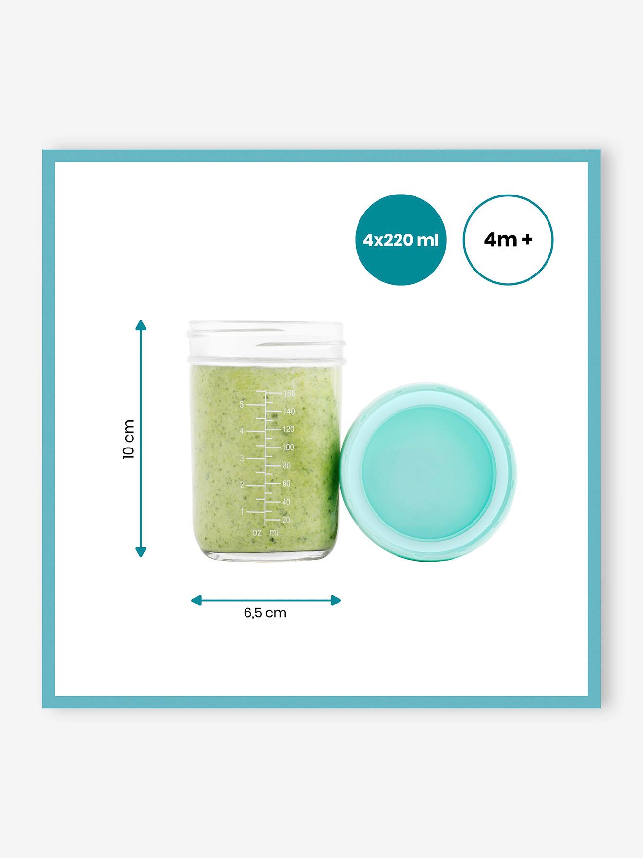 Babymoov 4 Babygläschen, 220 ml BABYMOOV - mehrfarbig