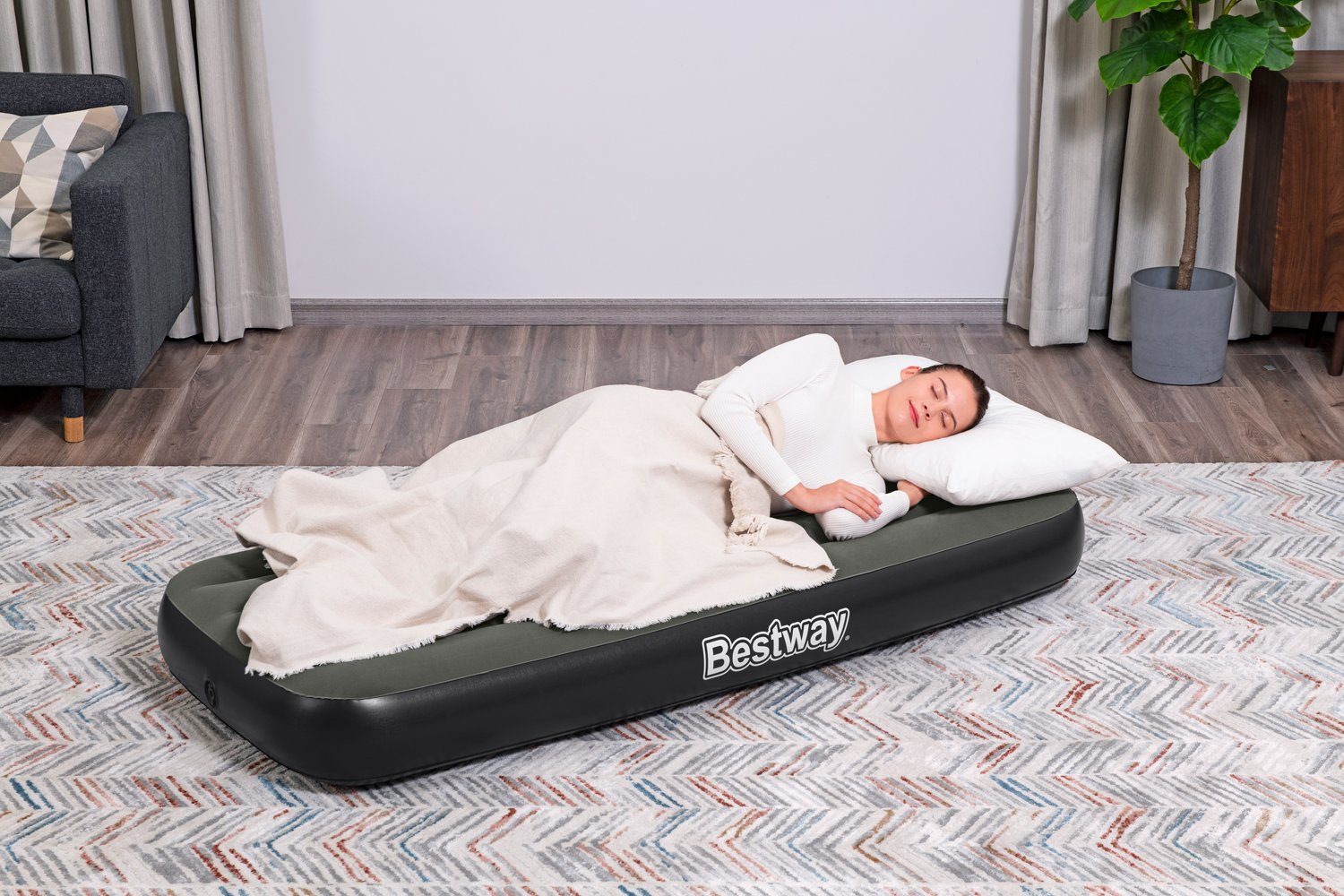 Bestway Luftbett Einzel 1 Person Matratze Outdoor Indoor 185 x 76 x 25 cm