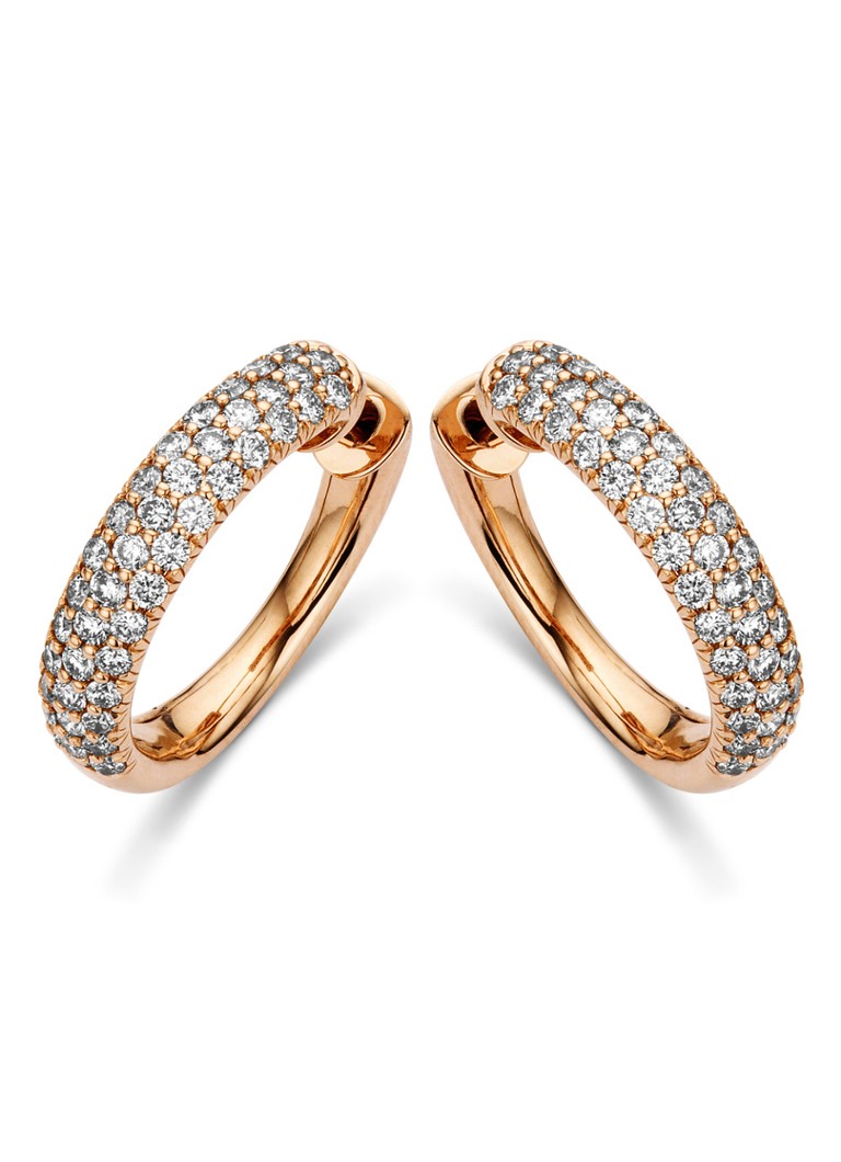 Diamond Point  Roségouden oorsieraden 1.28 ct diamant Caviar