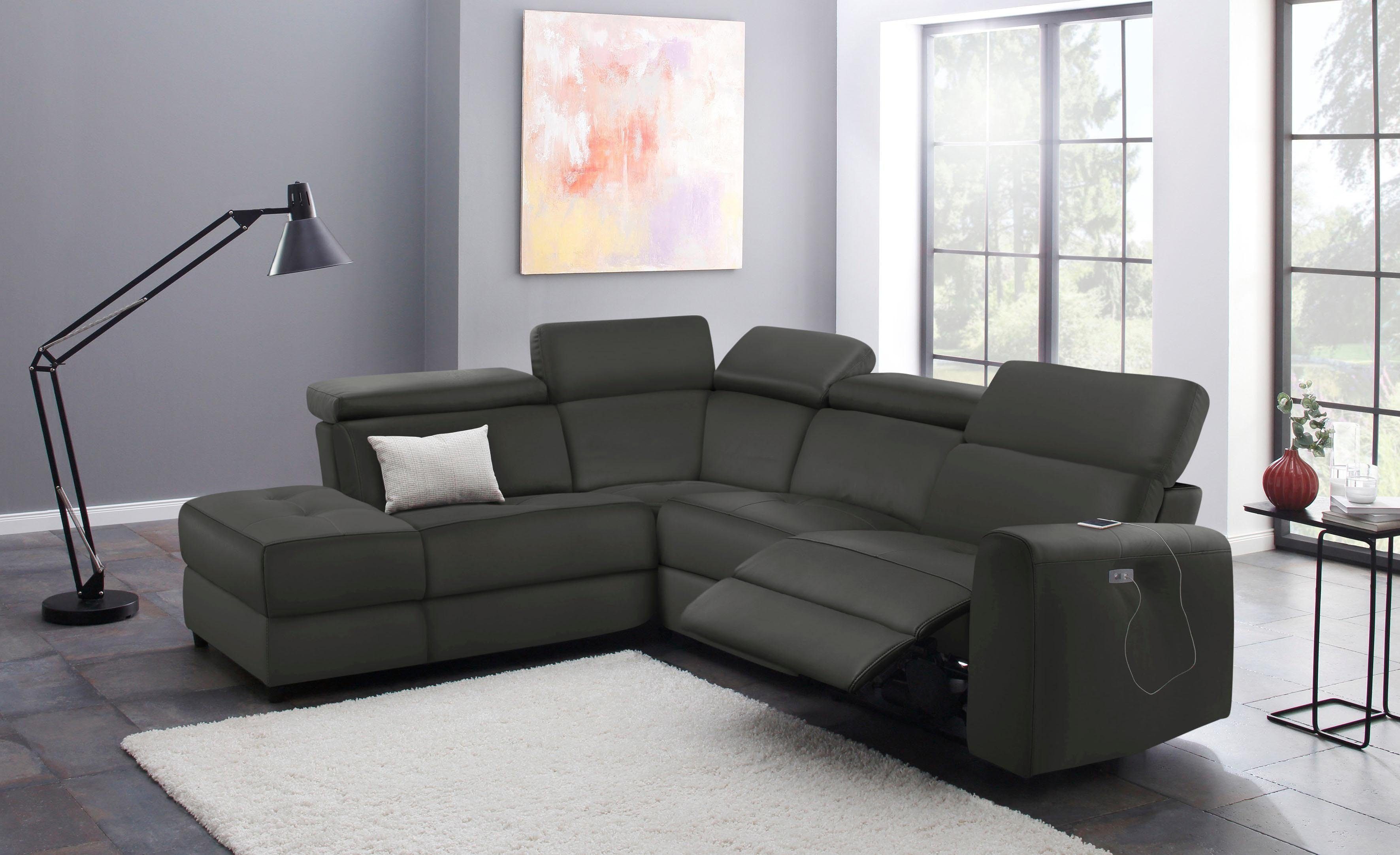Home affaire Ecksofa Sentrano, auch mit elektrischer Funktion mit USB-Anschluß, in 4 Bezugsvarianten