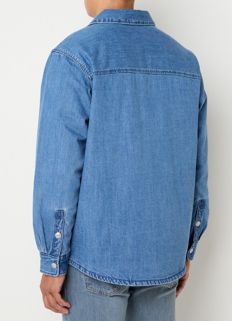 Cămașă Levi's Bryant din denim cu buzunare la piept și imprimeu inversat