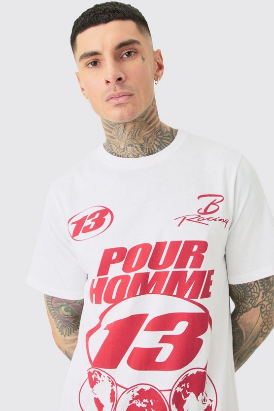 Tall Pour Homme T-Shirt in Weiß
