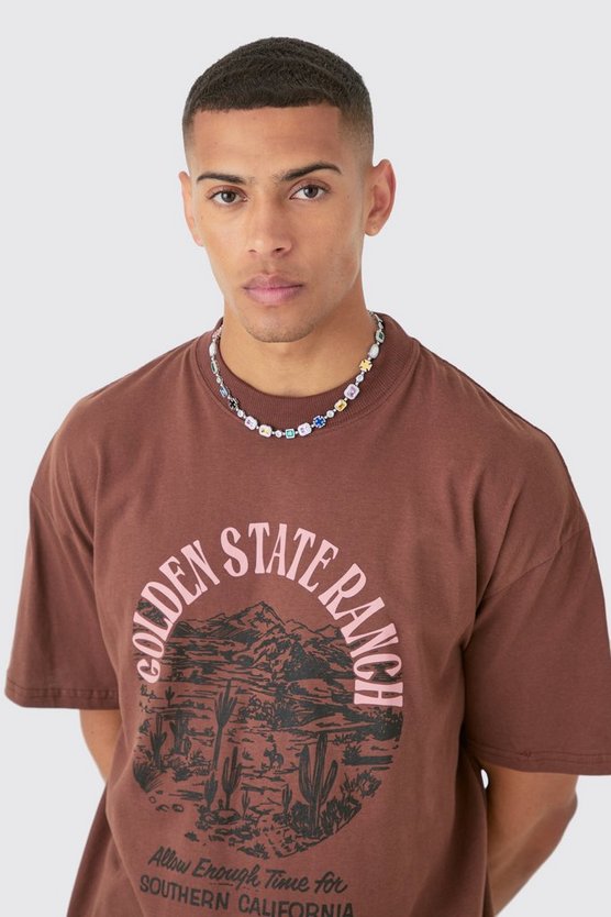 Oversize T-Shirt mit Golden State Ranch Print