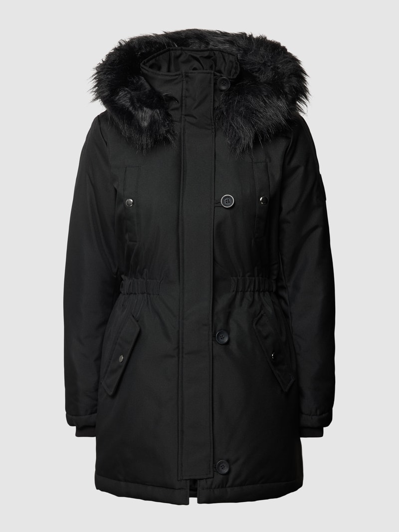 Parka mit Kunstfell Modell 'IRIS' in schwarz