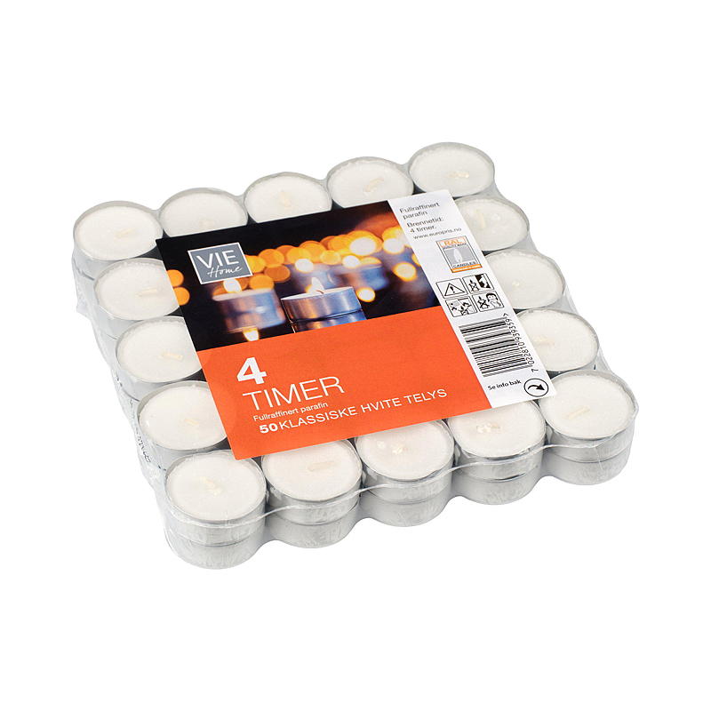 Vie Home Telys 50-pk 4 timer parafin alukopp