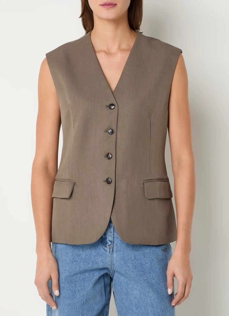 Gilet Gamina Neo nero con tasche con patta