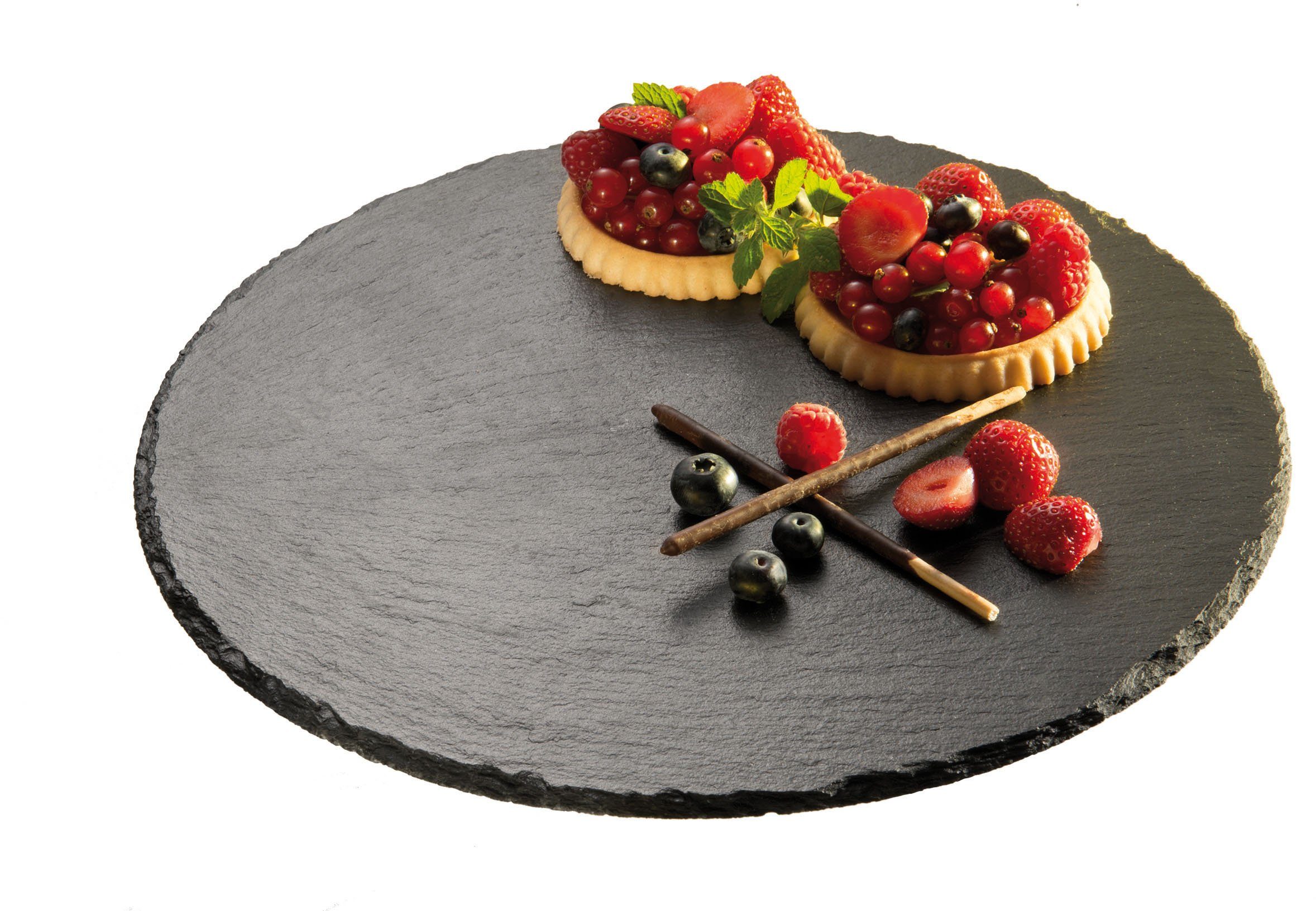 APS Servierplatte, Schiefer, (1-tlg), tolles Design, Ø 32 cm