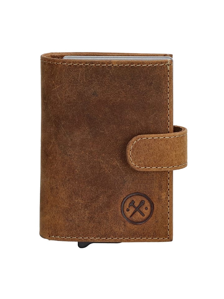 HIDE & STITCHES Leder-Geldbörse in Hellbraun - (B)8 x (H)10 x (T)2 cm günstig kaufen onesize