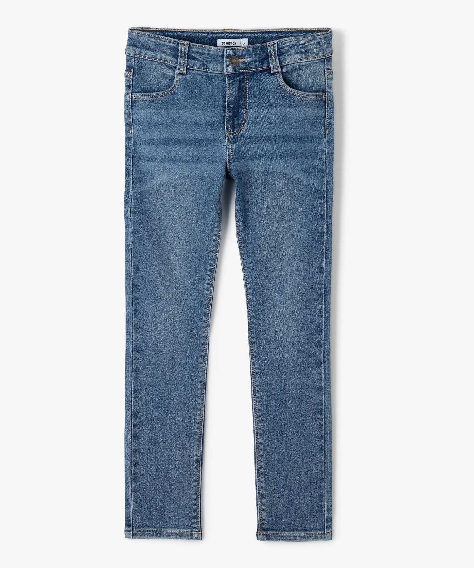 Jean fille coupe Regular coloris délavé stone | GEMO