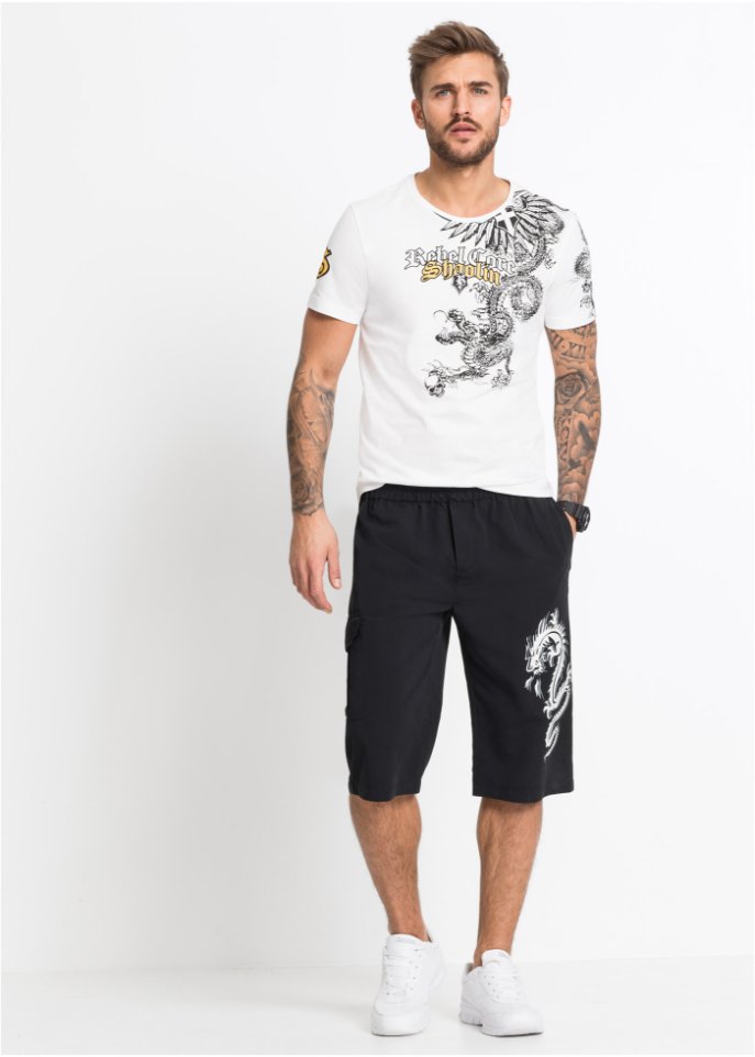 Long-Bermuda aus recyceltem Polyester, Regular Fit
