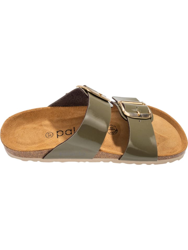 palado Pantoletten in Lack Creme Olive günstig kaufen