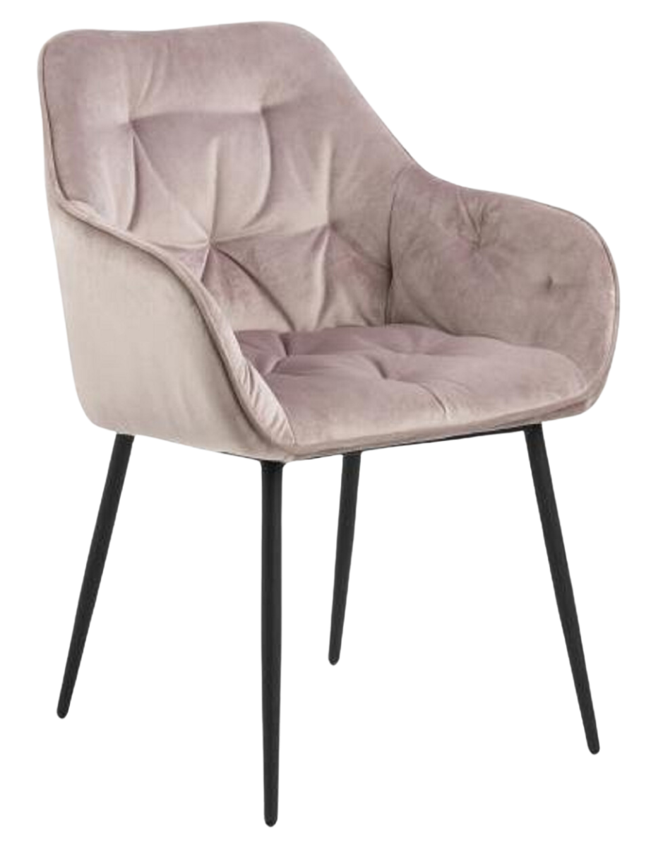 2er Set Armlehnenstuhl Brooke Samt Rosa
