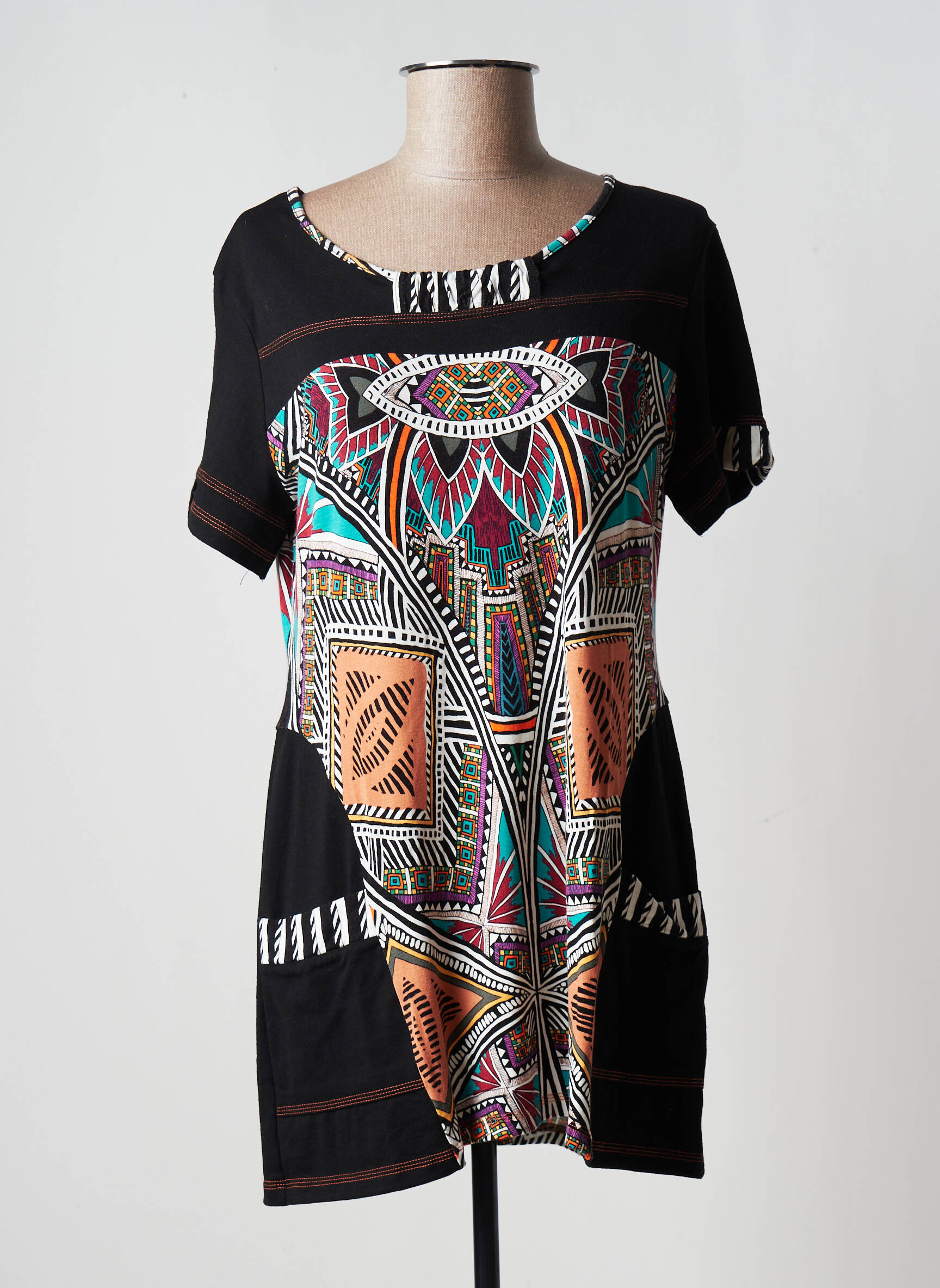 S Quise Tuniquemanchecourte Femme couleur noir