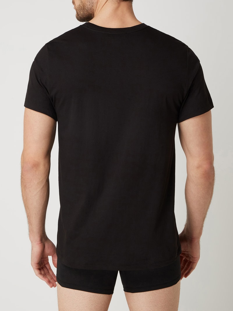 T-Shirt mit Stretch-Anteil im 3er-Pack in schwarz