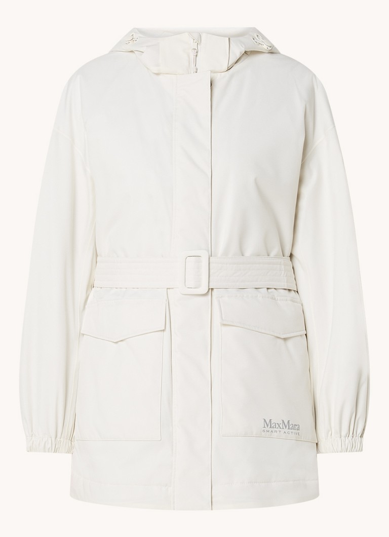 Prošívaná parka MaxMara Circolo s páskem a odnímatelnou kapucí
