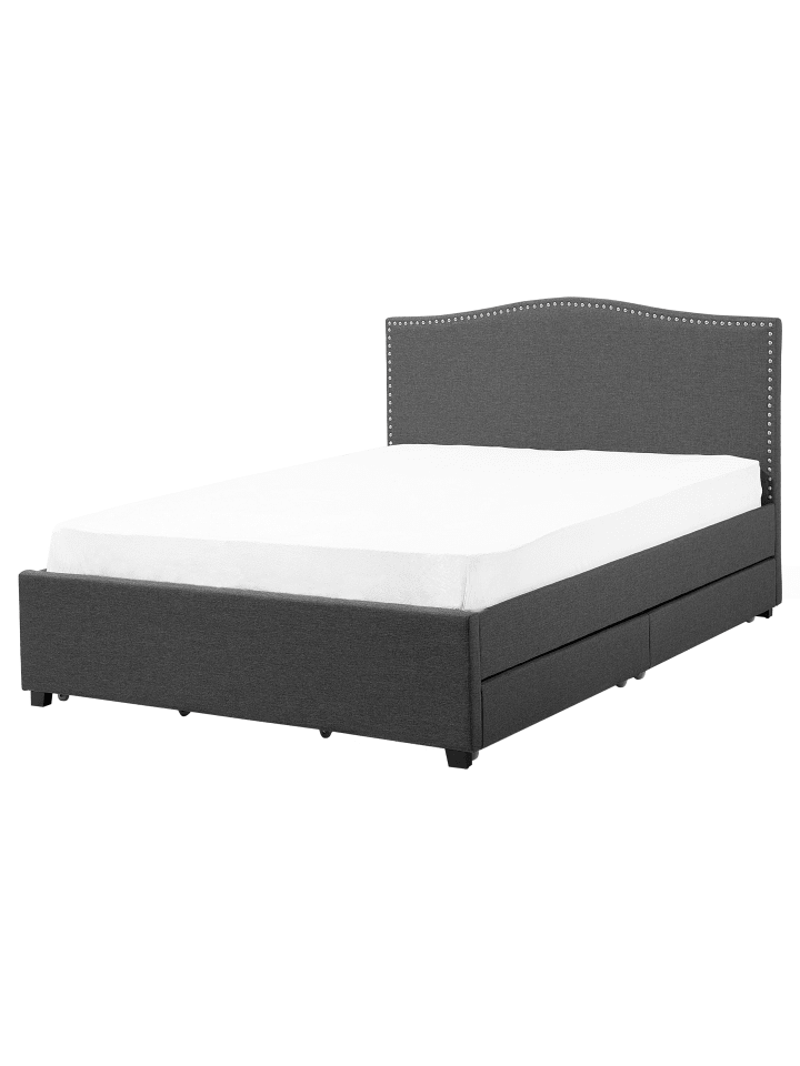 Beliani Doppelbett mit LED MONTPELLIER in Grau - (W) 167 x (H) 110 x (L) 213 cm günstig kaufen onesize